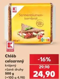 Kaufland Chléb celozrnný krájený nabídka