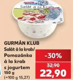 Kaufland GURMÁN KLUB Salát à la krab/ Pomazánka à la krab s jogurtem nabídka