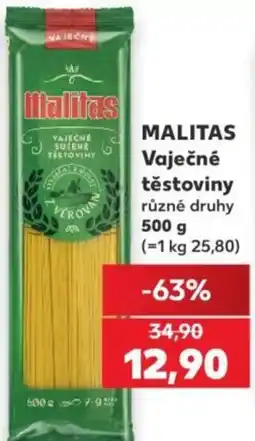 Kaufland MALITAS Vaječné těstoviny nabídka