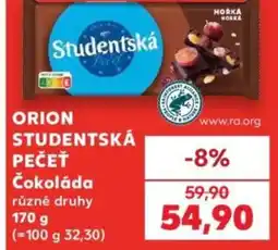 Kaufland ORION STUDENTSKÁ PEČEŤ Čokoláda nabídka
