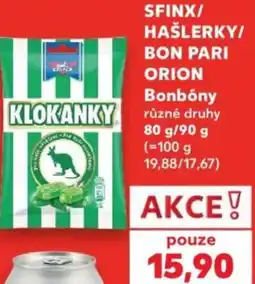 Kaufland SFINX/ HAŠLERKY/ BON PARI ORION Bonbóny nabídka
