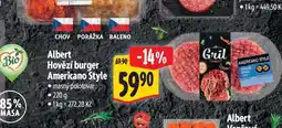 Albert Albert Hovězí burger Americano Style nabídka
