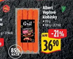 Albert Albert Vepřové klobásky nabídka