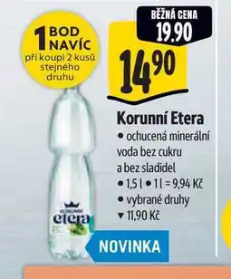 Albert Korunní Etera ochucená minerální voda bez cukru a bez sladidel nabídka
