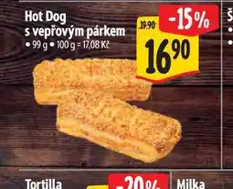 Albert Hot Dog s vepřovým párkem nabídka
