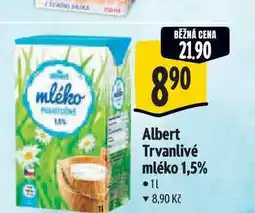 Albert Albert Trvanlivé mléko 1,5% nabídka