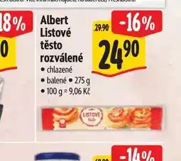 Albert Albert Listové těsto rozválené chlazené nabídka