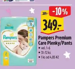Albert Pampers Premium Care Plenky/Pants vel. 1-6 31-72 ks nabídka
