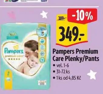 Albert Pampers Premium Care Plenky/Pants vel. 1-6 31-72 ks nabídka