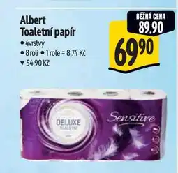 Albert Albert Toaletní papír 4vrstvý 8 rolí nabídka