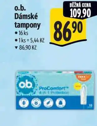 Albert o.b. Dámské tampony 16 ks nabídka