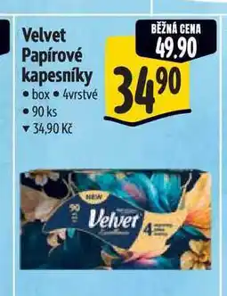 Albert Velvet Papírové kapesníky box 4vrstvé 90 ks nabídka