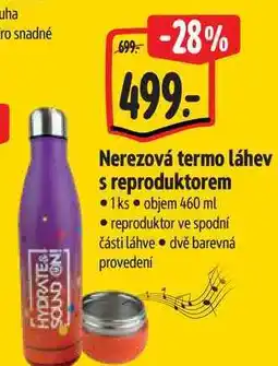 Albert Nerezová termo láhev s reproduktorem 1 ks objem nabídka