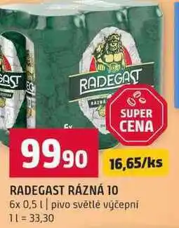 Terno RADEGAST RÁZNÁ 10 6x 0,5l pivo světlé výčepní nabídka