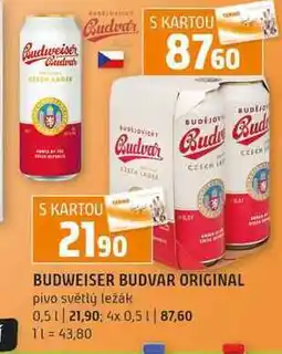 Terno BUDWEISER BUDVAR ORIGINAL pivo světlý ležák nabídka