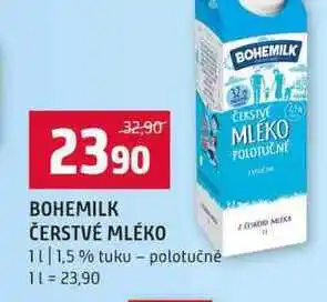 Terno BOHEMILK ČERSTVÉ MLÉKO 1l 1,5% tuku polotučně nabídka