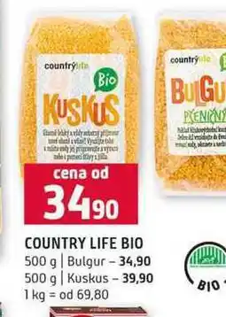 Terno COUNTRY LIFE BIO 500 g Bulgur 500 g Kuskus nabídka