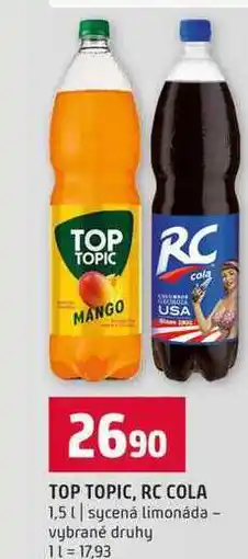Terno TOP TOPIC, RC COLA 1,5l sycená limonáda vybrané druhy nabídka