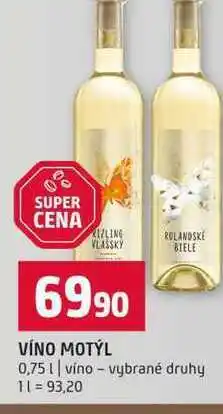 Terno VÍNO MOTÝL 0,75l vino vybrané druhy nabídka