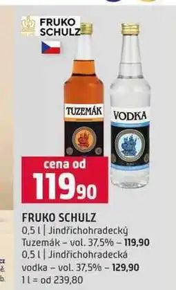 Terno FRUKO SCHULZ 0,5l Jindřichohradecký Tuzemák vol. 37,5% 0,5l Jindřichohradecká vodka vol. 37,5% nabídka
