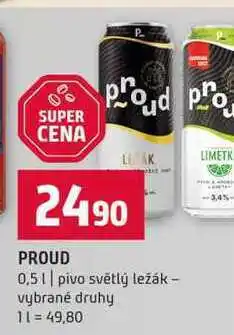 Terno PROUD 0,5l pivo světlý ležák vybrané druhy nabídka