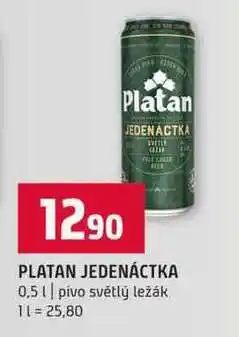 Terno PLATAN JEDENÁCTKA 0,5l pivo světlý ležák nabídka
