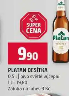 Terno PLATAN DESÍTKA 0,5l pivo světlé výčepní nabídka