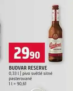 Terno BUDVAR RESERVE 0,33l pivo světlé silné pasterované nabídka