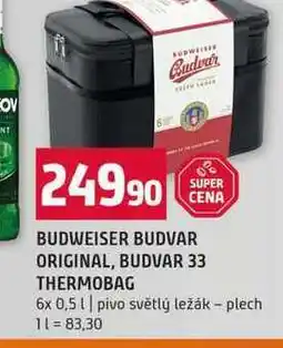 Terno BUDWEISER BUDVAR ORIGINAL, BUDVAR 33 THERMOBAG 6x 0,5l pivo světlý ležák nabídka