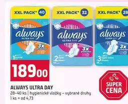 Terno ALWAYS ULTRA DAY 28-40 ks hygienické vložky vybrané druhy nabídka