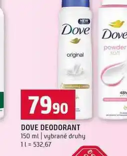 Terno DOVE DEODORANT 150 ml vybrané druhy nabídka