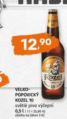 Terno VELKO- POPOVICKÝ KOZEL 10 světlé pivo výčepní nabídka