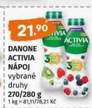 Terno DANONE ACTIVIA NÁPOJ vybrané druhy 270/280 g nabídka