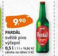 Terno PARDÁL světlé pivo výčepní nabídka