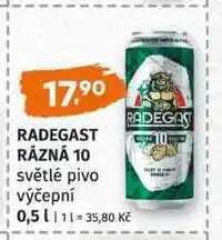 Terno RADEGAST RÁZNÁ 10 světlé pivo výčepní nabídka