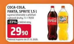 Terno COCA-COLA, FANTA, SPRITE 1,5l sycená limonáda s příchutí vybrané druhy nabídka