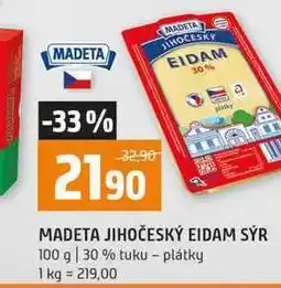 Terno MADETA JIHOČESKÝ EIDAM SÝR 100 g 30 % tuku - plátky nabídka
