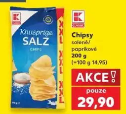Kaufland Chipsy solené/ paprikové nabídka