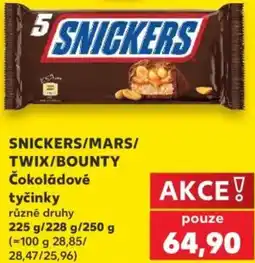 Kaufland SNICKERS/MARS/ TWIX/BOUNTY Čokoládové tyčinky nabídka