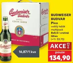 Kaufland BUDWEISER BUDVAR Pivo světlý ležák nabídka