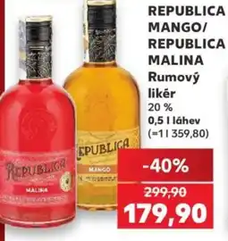 Kaufland REPUBLICA MANGO/ REPUBLICA MALINA Rumový likér 20% nabídka