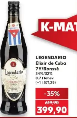 Kaufland LEGENDARIO Elixir de Cuba 7Y/Ronssé 34%/32% nabídka