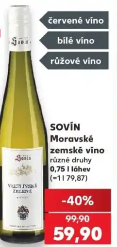 Kaufland SOVÍN Moravské zemské víno nabídka