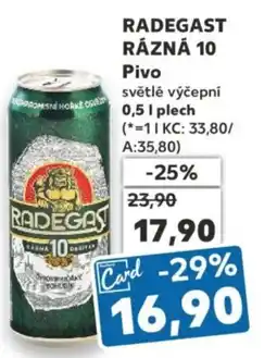 Kaufland RADEGAST RÁZNÁ 10 Pivo nabídka