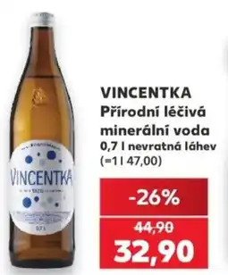 Kaufland VINCENTKA Přírodní léčivá minerální voda nabídka