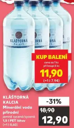Kaufland KLÁŠTORNÁ KALCIA Minerální voda přírodní nabídka