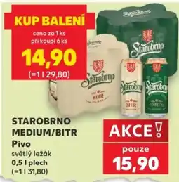 Kaufland STAROBRNO MEDIUM/BITR Pivo nabídka