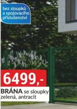 Baumax Brána se sloupky zelená, antracit nabídka