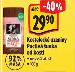 Albert Kostelecké uzeniny Poctivá šunka od kosti nabídka