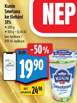 Albert Kunín Smetana ke šlehání 31% nabídka